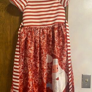 Red and White Striped Santa Dress